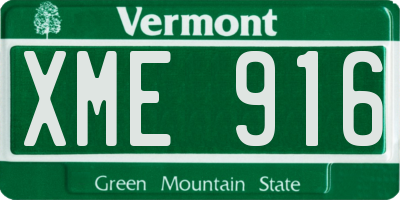 VT license plate XME916