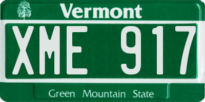 VT license plate XME917
