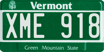 VT license plate XME918