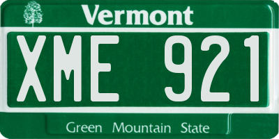 VT license plate XME921