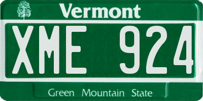 VT license plate XME924