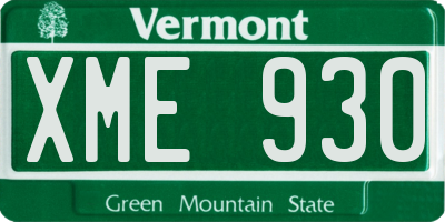 VT license plate XME930