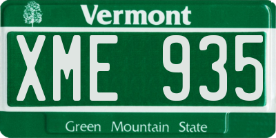 VT license plate XME935