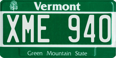 VT license plate XME940