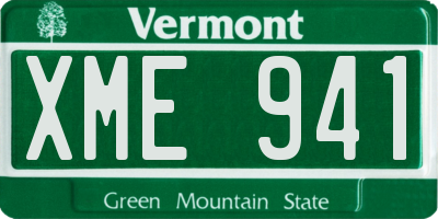VT license plate XME941