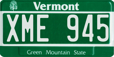 VT license plate XME945
