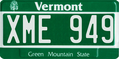 VT license plate XME949