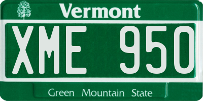 VT license plate XME950