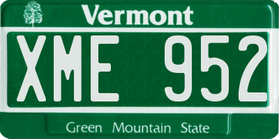 VT license plate XME952