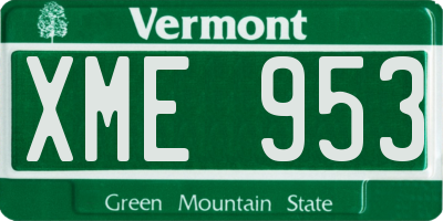 VT license plate XME953