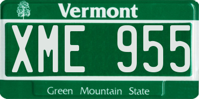 VT license plate XME955