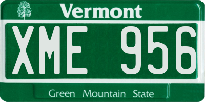 VT license plate XME956