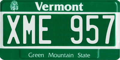 VT license plate XME957