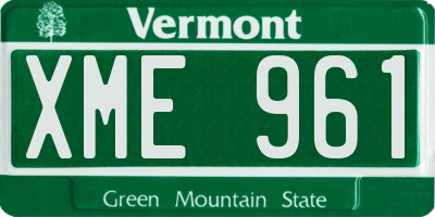 VT license plate XME961
