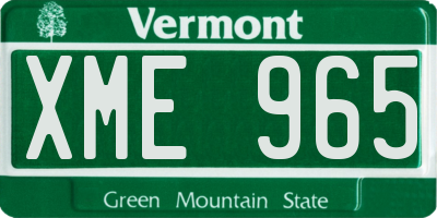 VT license plate XME965