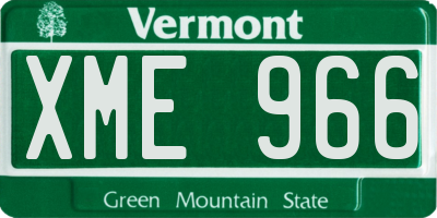 VT license plate XME966
