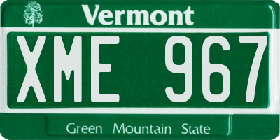 VT license plate XME967