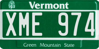 VT license plate XME974