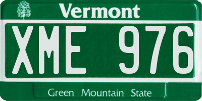 VT license plate XME976
