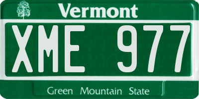 VT license plate XME977