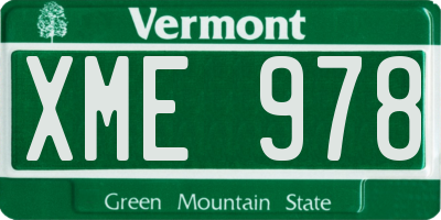 VT license plate XME978