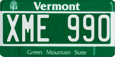 VT license plate XME990