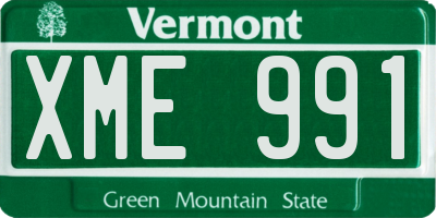 VT license plate XME991