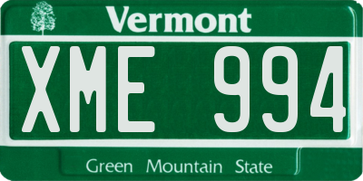 VT license plate XME994