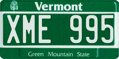 VT license plate XME995