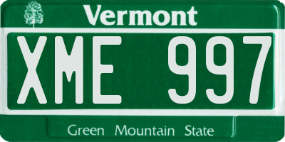 VT license plate XME997