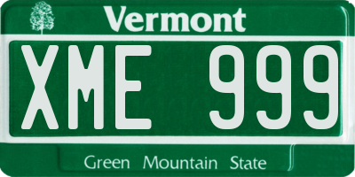 VT license plate XME999