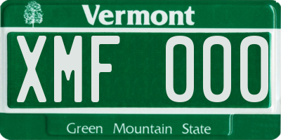 VT license plate XMF000