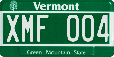 VT license plate XMF004