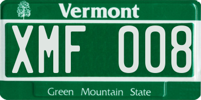VT license plate XMF008