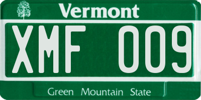 VT license plate XMF009