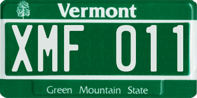 VT license plate XMF011