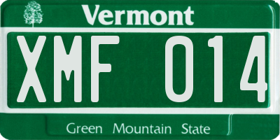 VT license plate XMF014