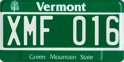 VT license plate XMF016