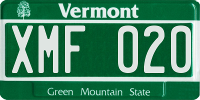 VT license plate XMF020