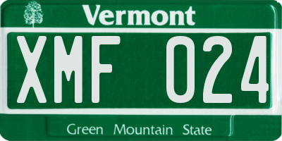 VT license plate XMF024