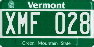 VT license plate XMF028
