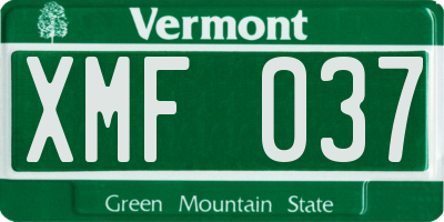 VT license plate XMF037
