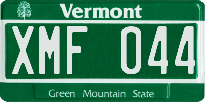 VT license plate XMF044