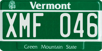 VT license plate XMF046