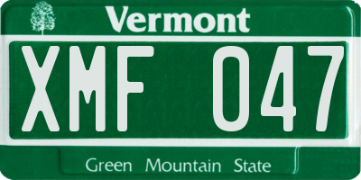 VT license plate XMF047