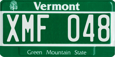 VT license plate XMF048