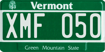 VT license plate XMF050