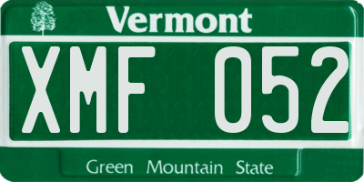 VT license plate XMF052