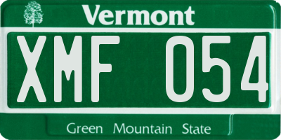 VT license plate XMF054