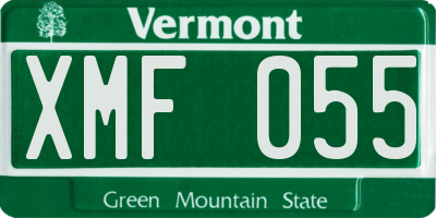 VT license plate XMF055